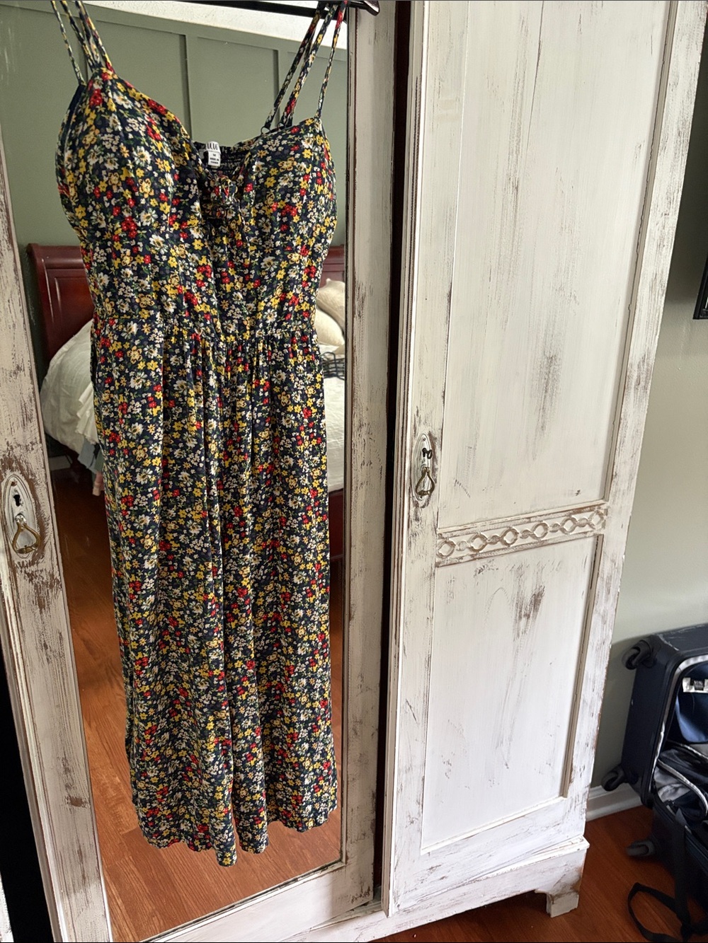 Floral Midi Romper Jumpsuit - Black Multi